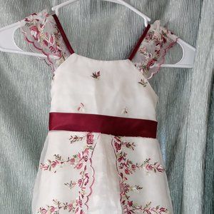 Beautiful Cream Floral Dress Size 1/2